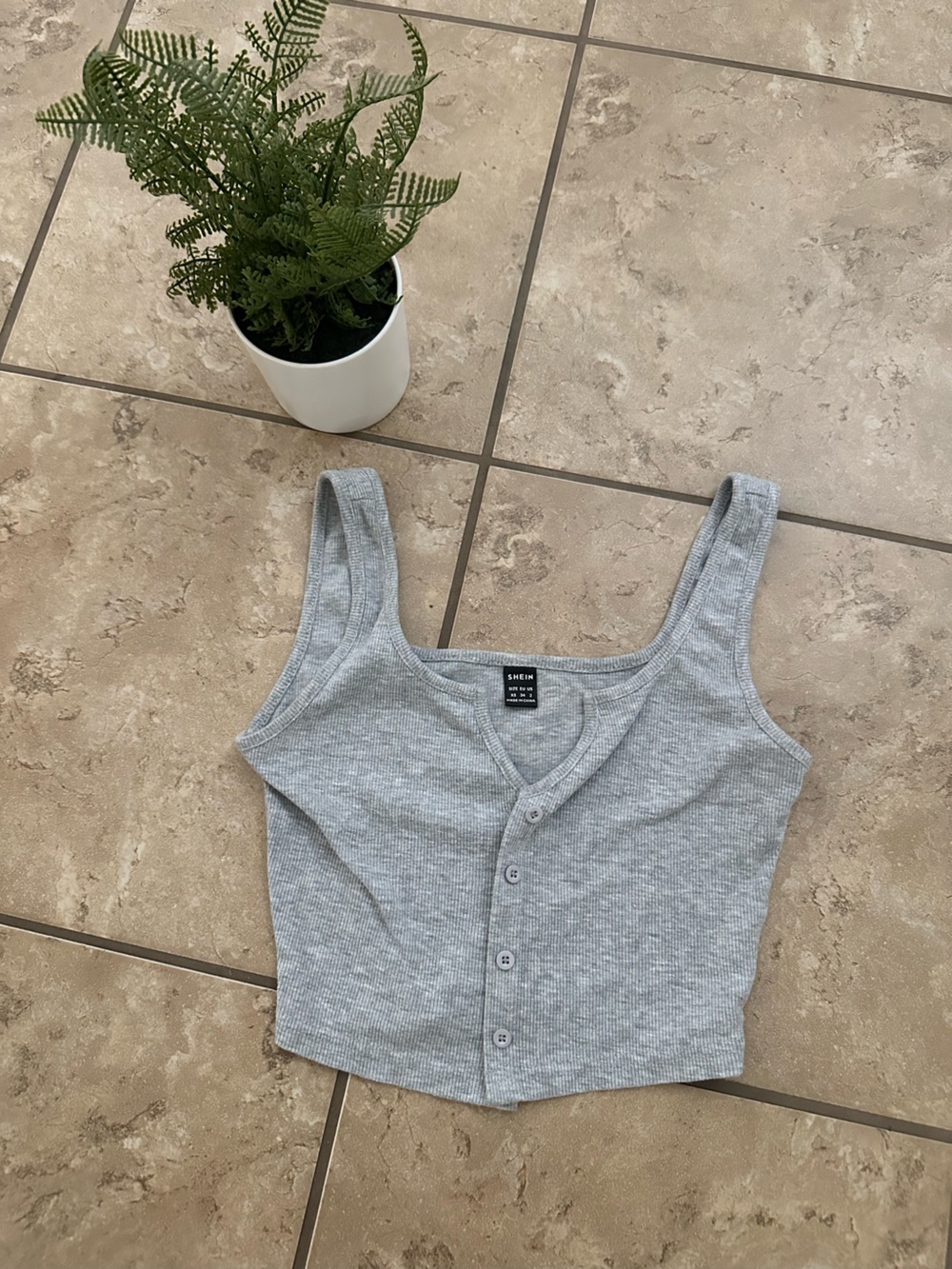 GREY CROP TANK
